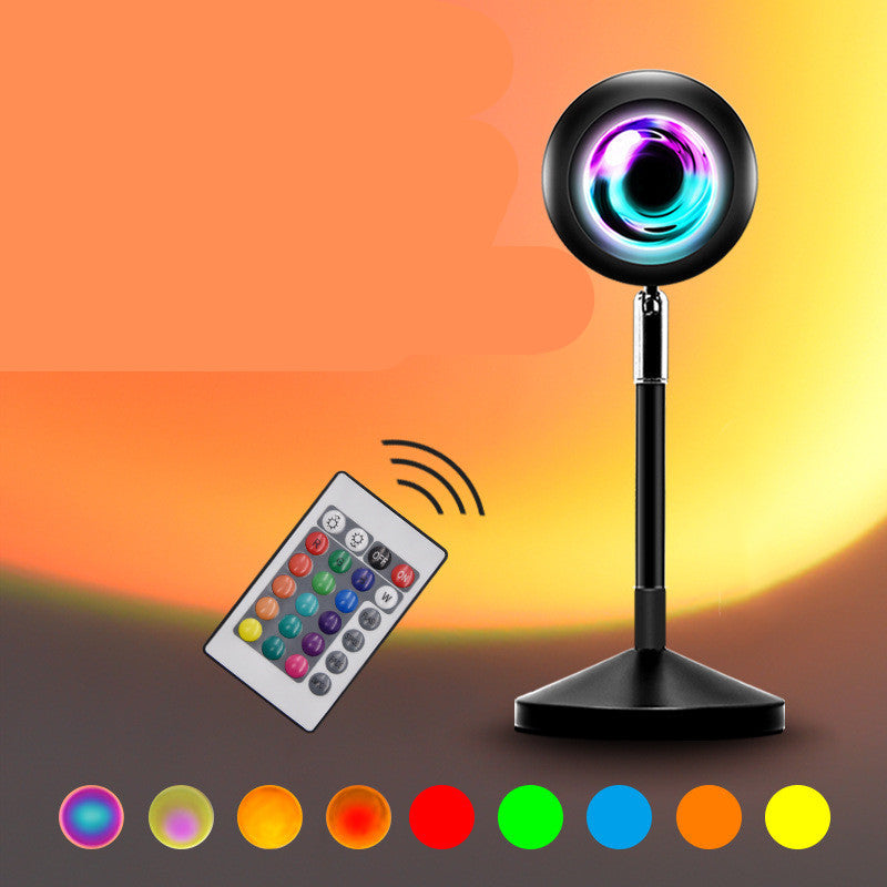 Sunset Halo black projection lamp with a warm circular colour wash