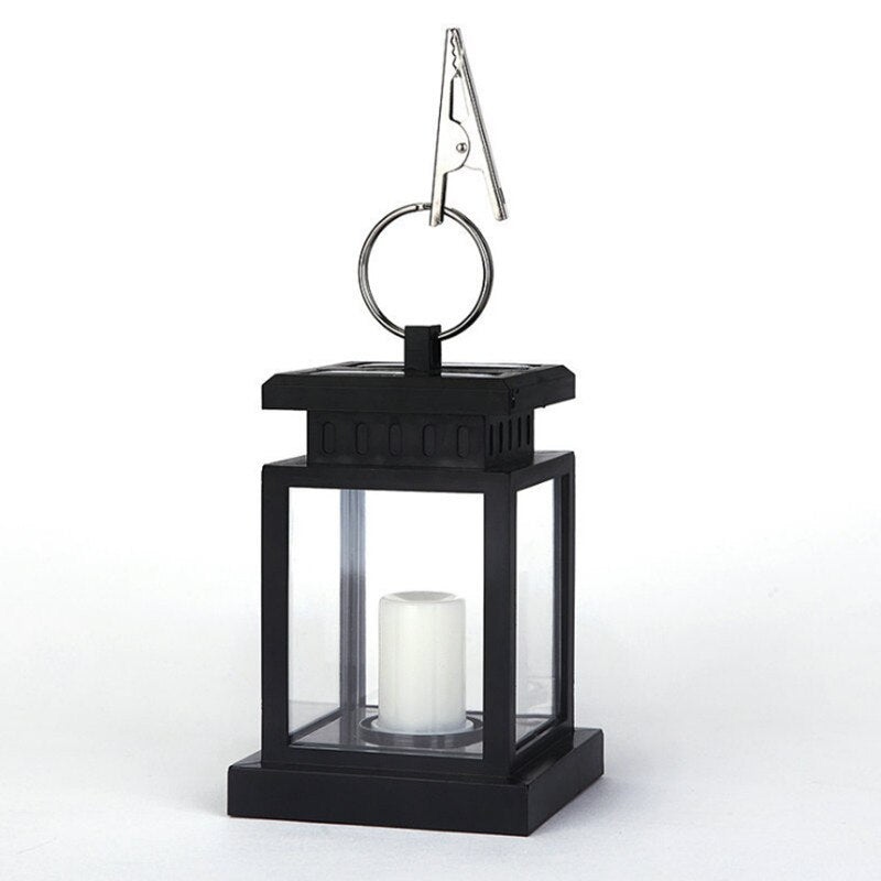 Dusk Solar Candle Lantern with hanging ring and clip