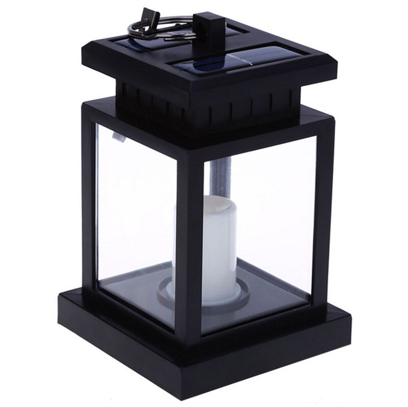 Close view of the Dusk lantern housing and top solar panel
