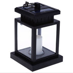Close view of the Dusk lantern housing and top solar panel