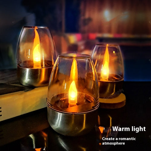 Ember Solar Table Candle — Transparent
