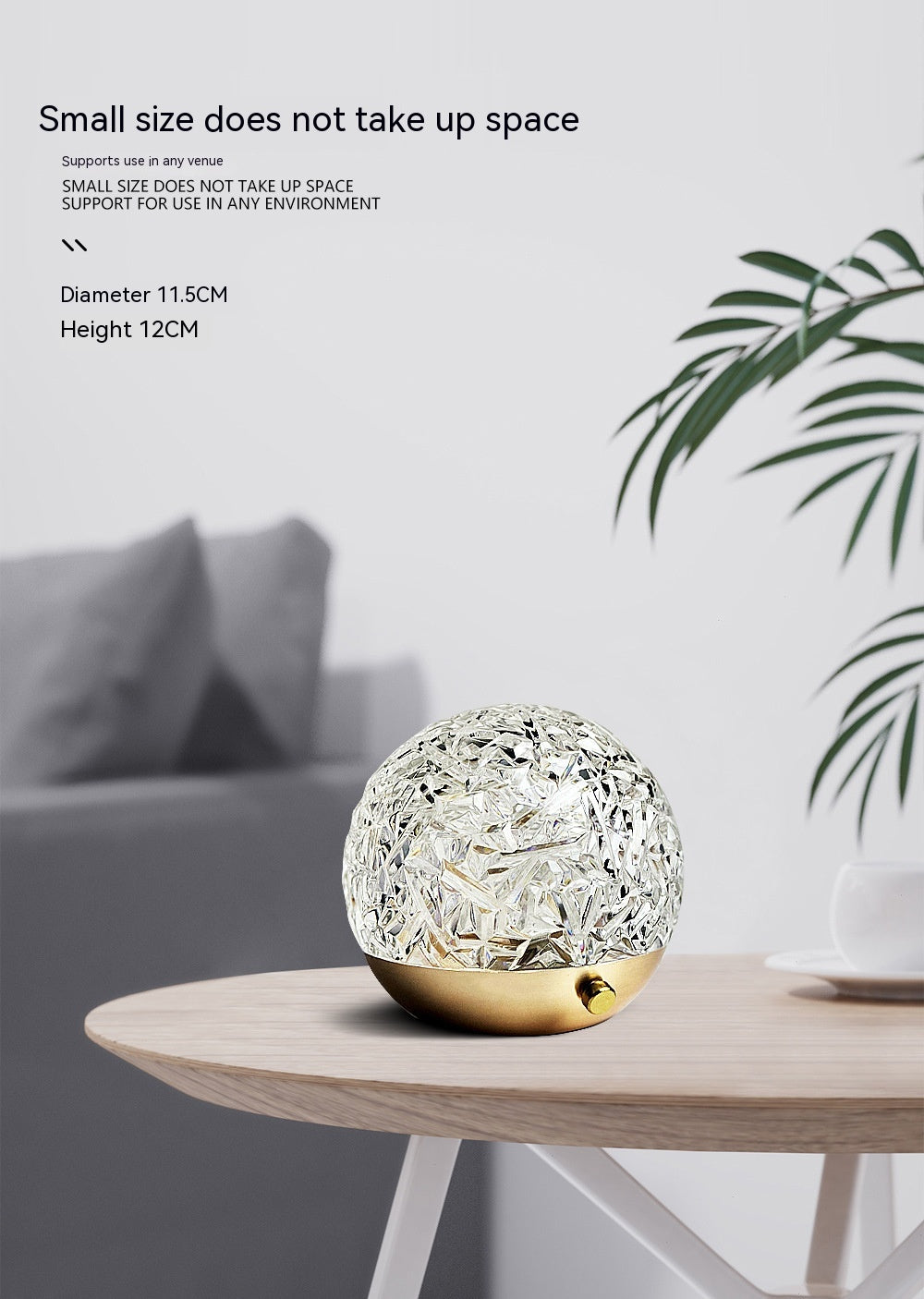 Supplier image of the spherical water-ripple lamp illuminating a room